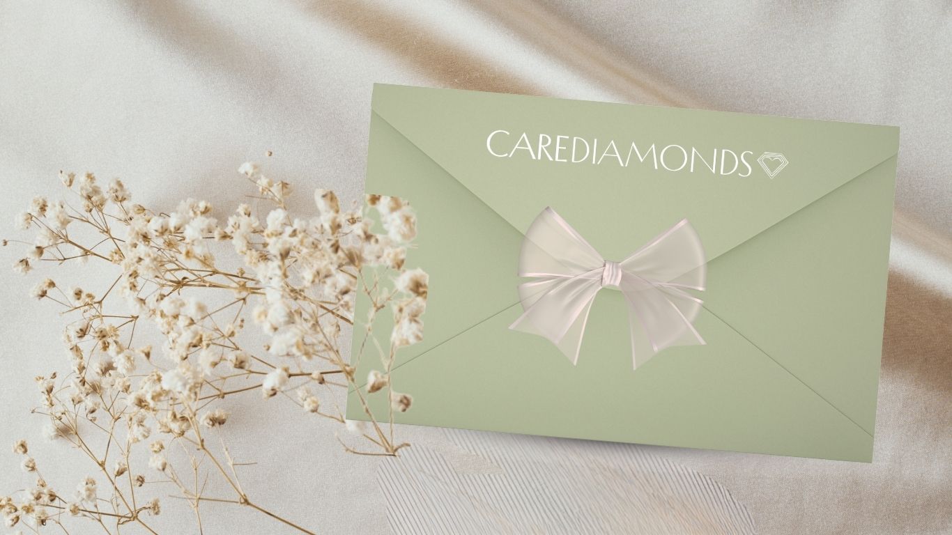 elegant CAREDIAMONDS gift card for traceable diamond jewelry