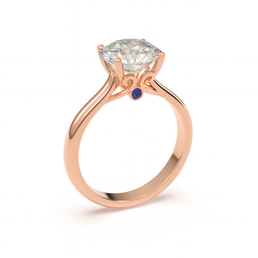 Elegant BERTA ring crafted in rose gold with traceable natural diamonds
