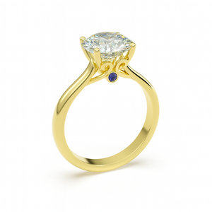 BERTA ring in yellow gold with natural diamond and sapphire detail