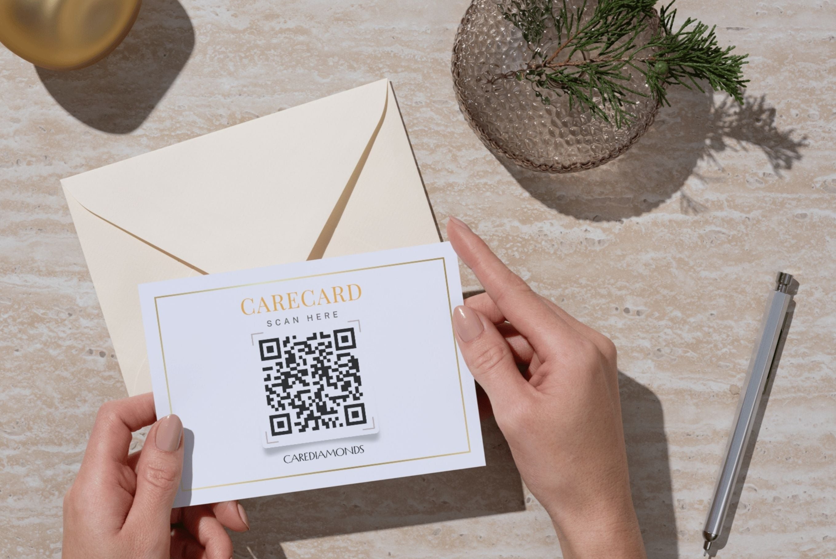 CAREDIAMONDS CARECARD – traceable diamond origin passport with QR code
