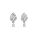 Pear Shaped Pave Diamond Earrings I White Gold 