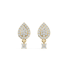 Pear Shaped Pave Diamond Earrings I Yellow Gold 