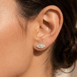 Evil Eye diamond earring yellow gold