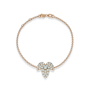 GLACE diamond bracelet in 18k rose gold with pavé diamond details