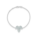 GLACE diamond bracelet in 18k white gold with pavé centerpiece