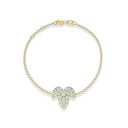 Close-up of GLACE bracelet in yellow gold with glacier-inspired centerpiece