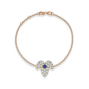 LUNÈA diamond bracelet in rose gold featuring central blue sapphire