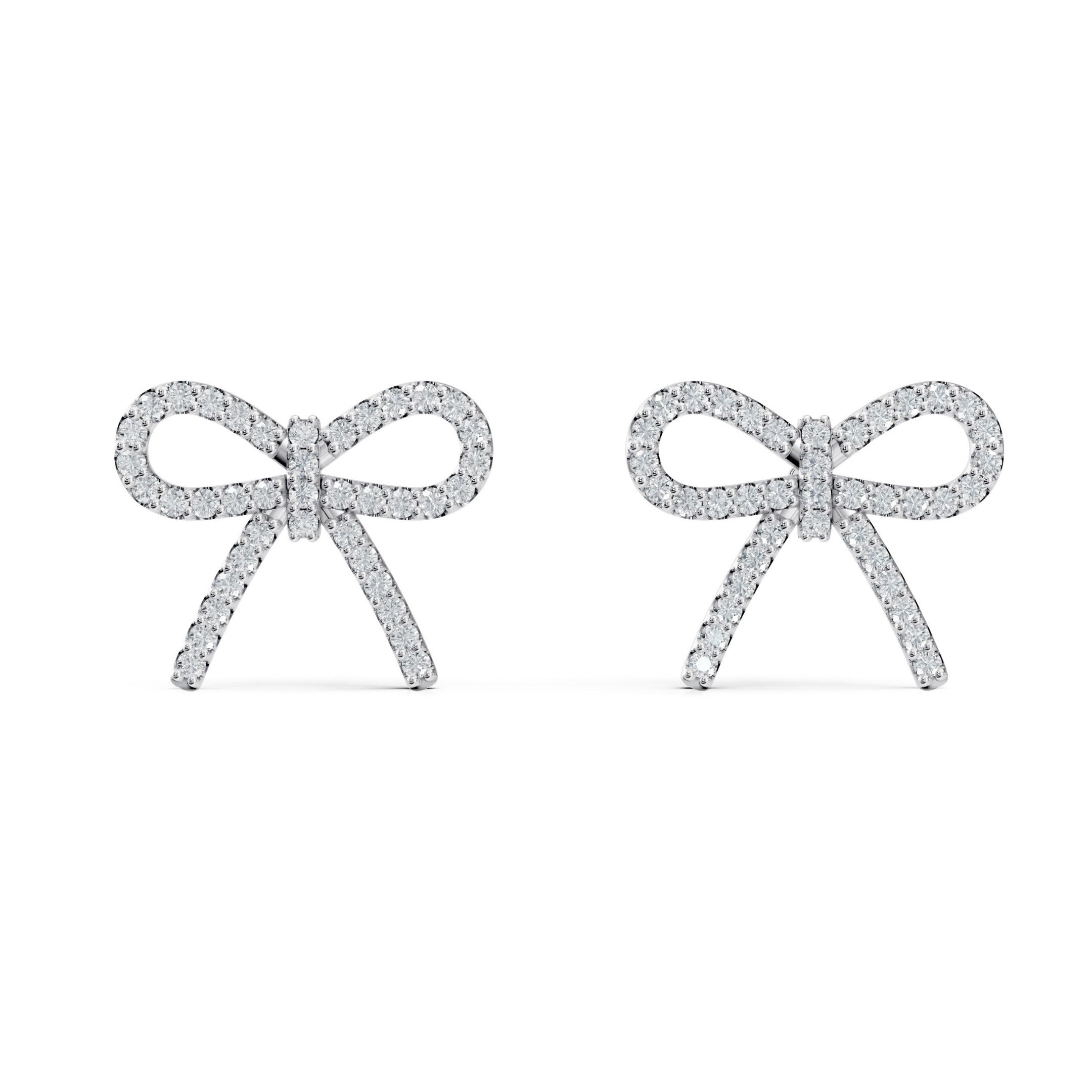 Diamond Ribbon earrings white gold product shot