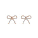VELVET diamond bow earrings in 18k rose gold, set with natural diamonds, feminine and refined look