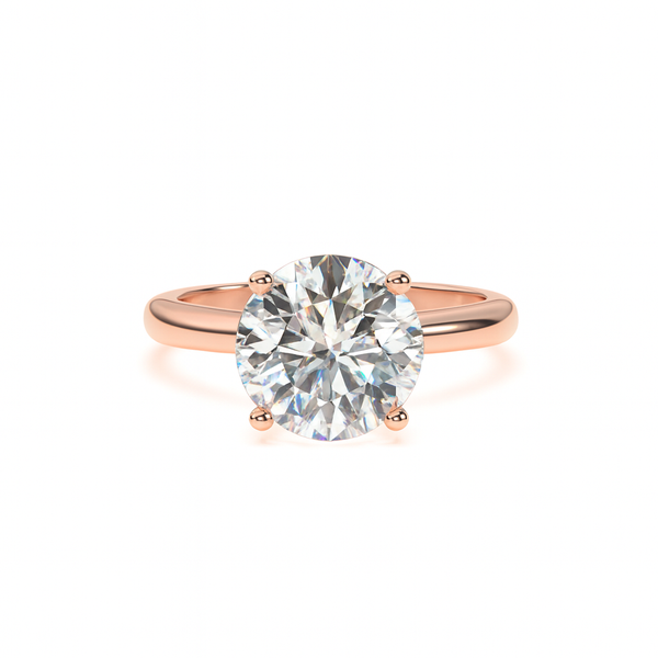 Solitaire diamond engagement ring in 18k rose gold 