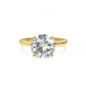 Front view ring in yellow gold with traceable diamonds