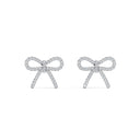VELVET diamond bow earrings in 18k white gold, set with natural diamonds, elegant and modern design