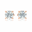 SOLÈNE solitaire diamond studs in 18k rose gold – timeless elegance