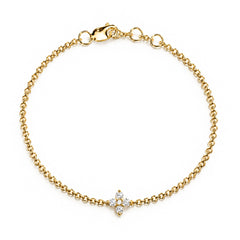  Diamond Flower Bracelet yellow gold 