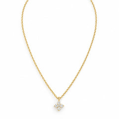 Star-shaped diamond necklace yellow gold