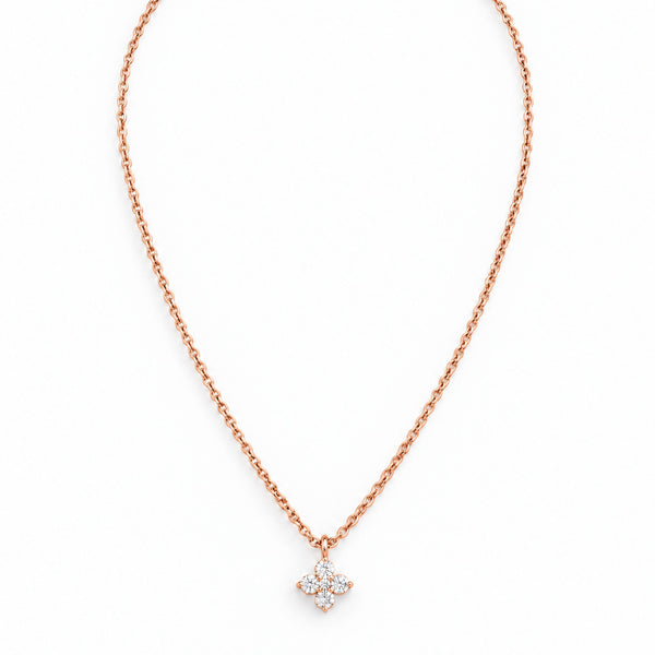 Star-shaped diamond necklace rose gold