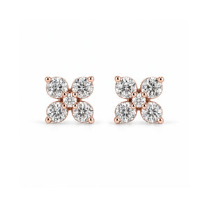 Flower shaped earring rose gold