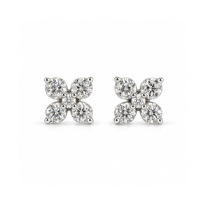 Flower shaped earring white gold