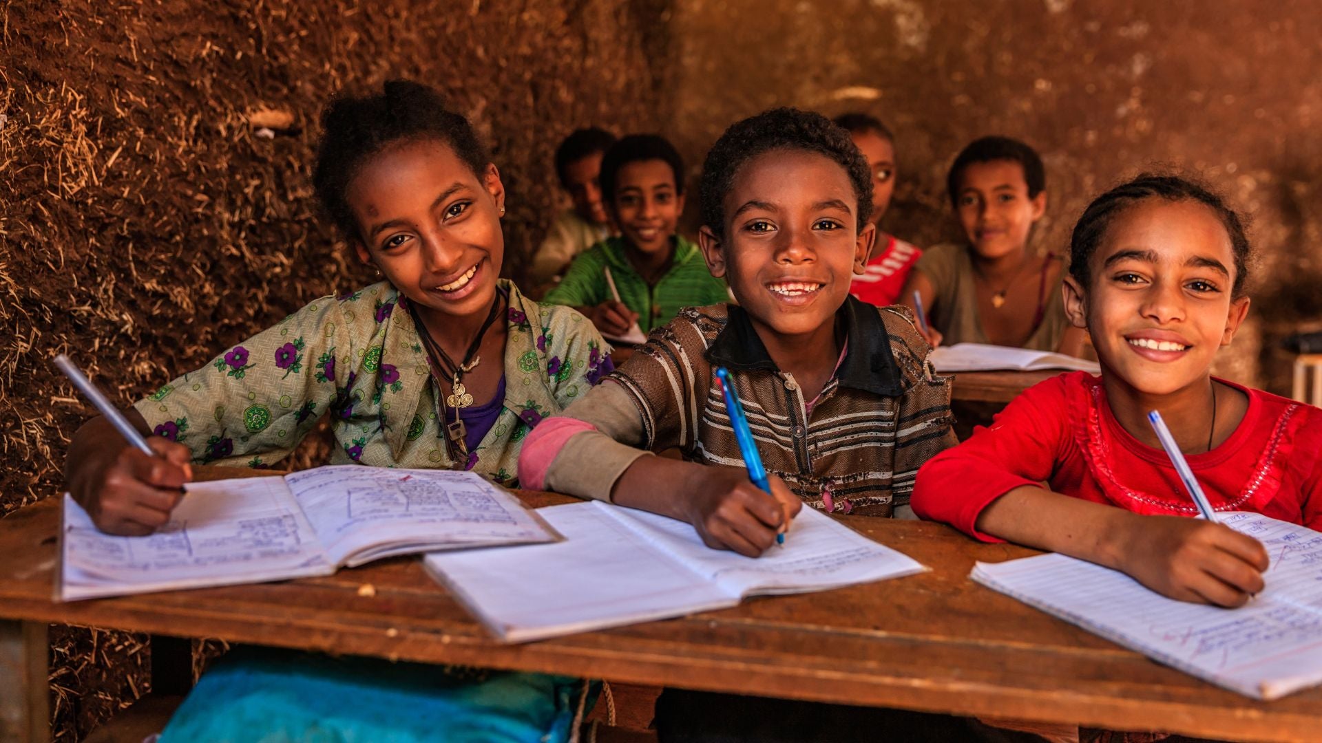 Education supported by natural diamonds – children in African school