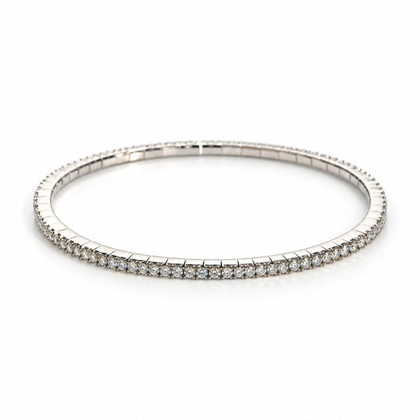 FELXIA flexibles Diamant-Tennisarmband aus 18 Karat Weißgold mit 100 natürlichen Diamanten und 2,00 ct